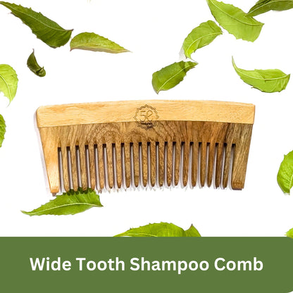 Neem Wood Comb, Handcrafted, Scalp Stimulating